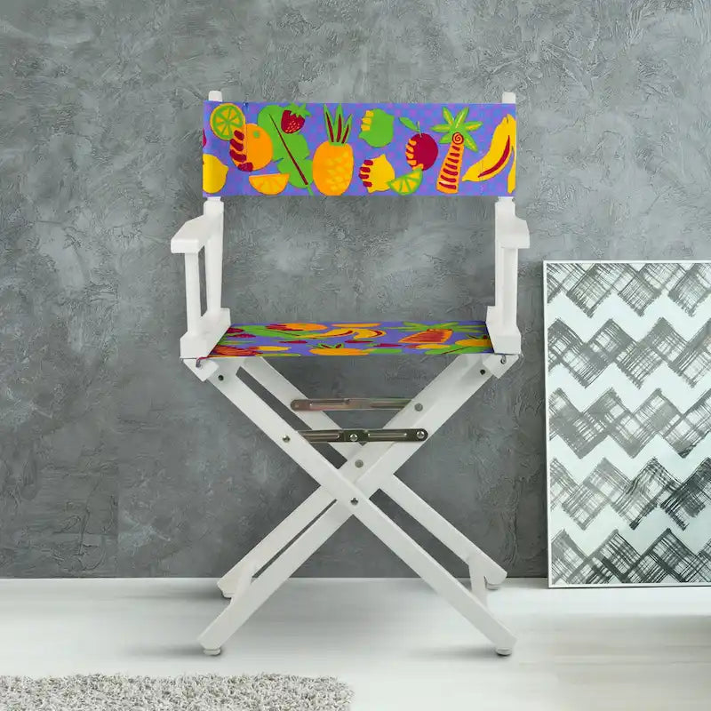 18 Director's Chair White Frame-Calypso Fruit - 21.75W x 17D x 33.75H