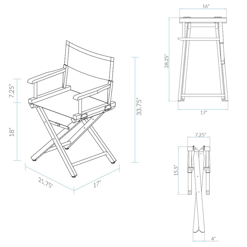 18 Director's Chair White Frame-Calypso Fruit - 21.75W x 17D x 33.75H