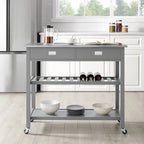 Chloe Stainless Steel Top Kitchen Island/Cart - 37H x 42W x 20D