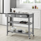 Chloe Stainless Steel Top Kitchen Island/Cart - 37H x 42W x 20D