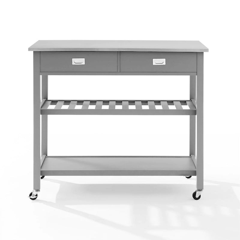 Chloe Stainless Steel Top Kitchen Island/Cart - 37H x 42W x 20D