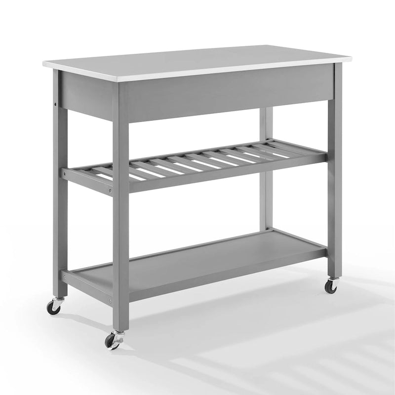 Chloe Stainless Steel Top Kitchen Island/Cart - 37H x 42W x 20D
