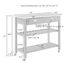 Chloe Stainless Steel Top Kitchen Island/Cart - 37H x 42W x 20D