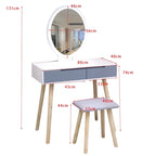 Modern Bedroom Vanity Table Set with Adjustable Brightness Mirror