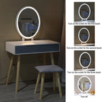 Modern Bedroom Vanity Table Set with Adjustable Brightness Mirror