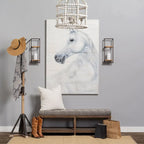 Lamda 22 x 75 Black Metal and Light Brown Wood Coat Rack - 22.0L x 22.0W x 74.5H