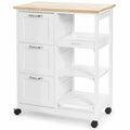 Rolling Kitchen Storage Cart with Large Storage Drawers and Shelves