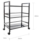 3-tier Rolling Black Utility Cart