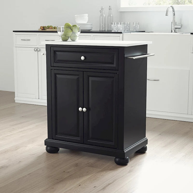Alexandria Granite Top Portable Kitchen Island/Cart - 31W x 18D x 35.5H