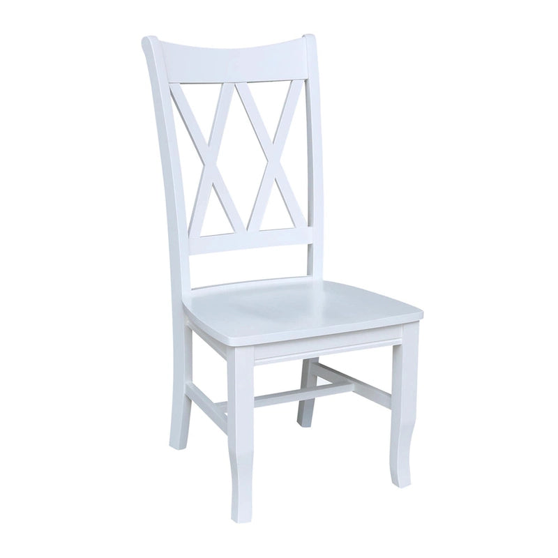 Double X-Back Solid Wood Chairs - Set of Two