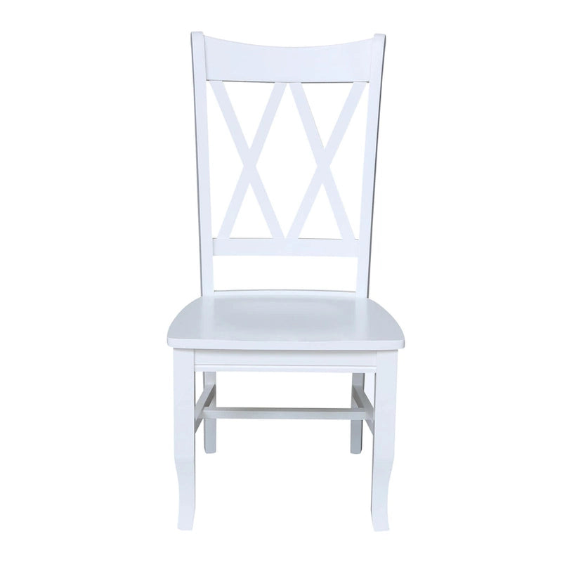 Double X-Back Solid Wood Chairs - Set of Two