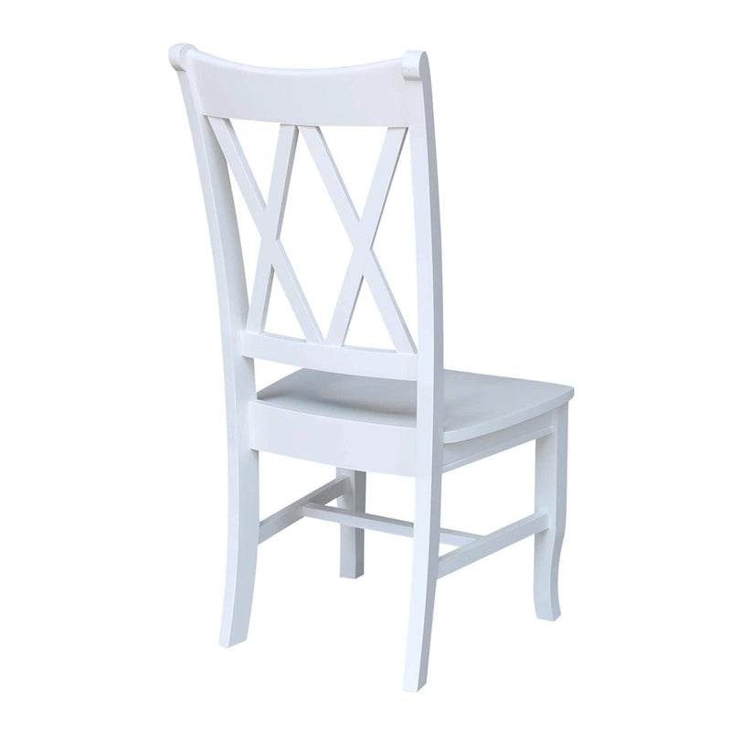 Double X-Back Solid Wood Chairs - Set of Two