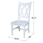 Double X-Back Solid Wood Chairs - Set of Two