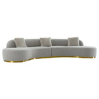 Pasargad Home Simona Curved Sofa with 3 Pillow Included