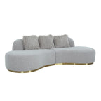 Pasargad Home Simona Curved Sofa with 3 Pillow Included