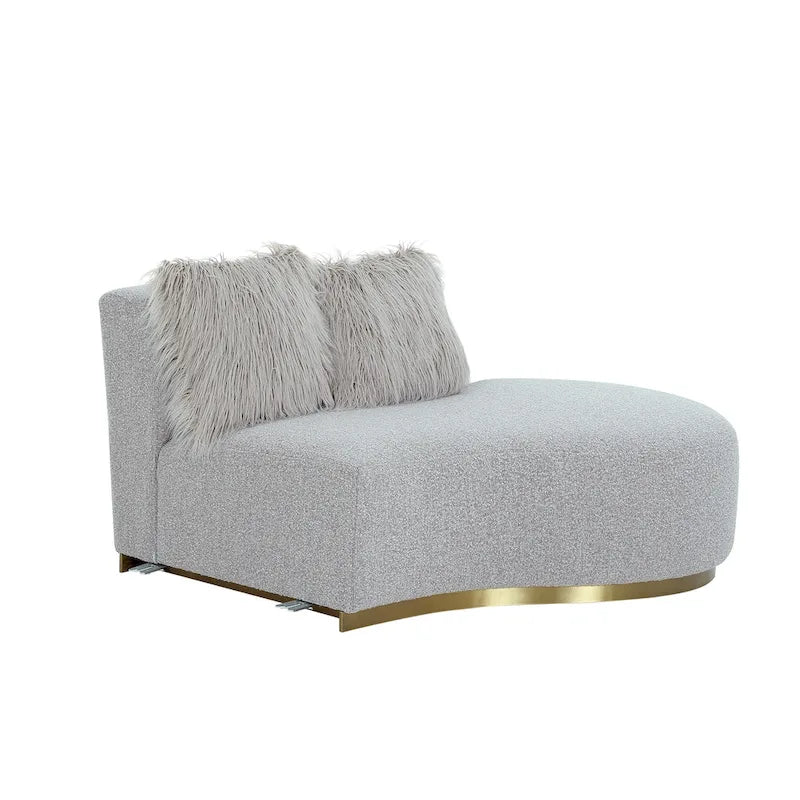 Pasargad Home Simona Curved Sofa with 3 Pillow Included