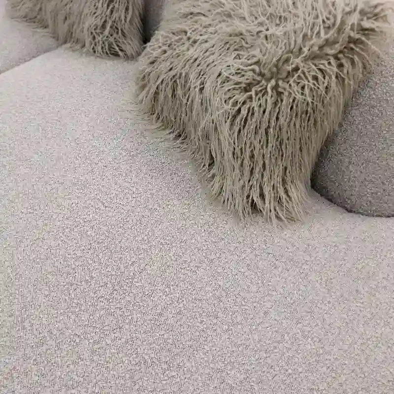 Pasargad Home Simona Curved Sofa with 3 Pillow Included