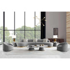 Pasargad Home Simona Curved Sofa with 3 Pillow Included