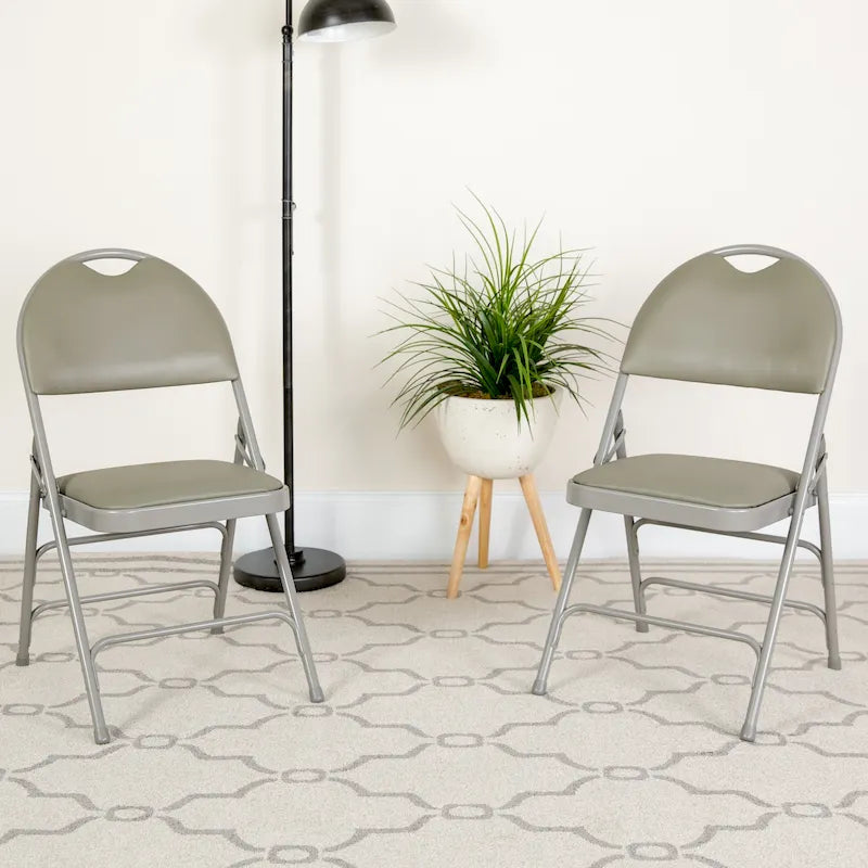 2 Pack Extra Large Ultra-Premium Triple Braced Folding Chair