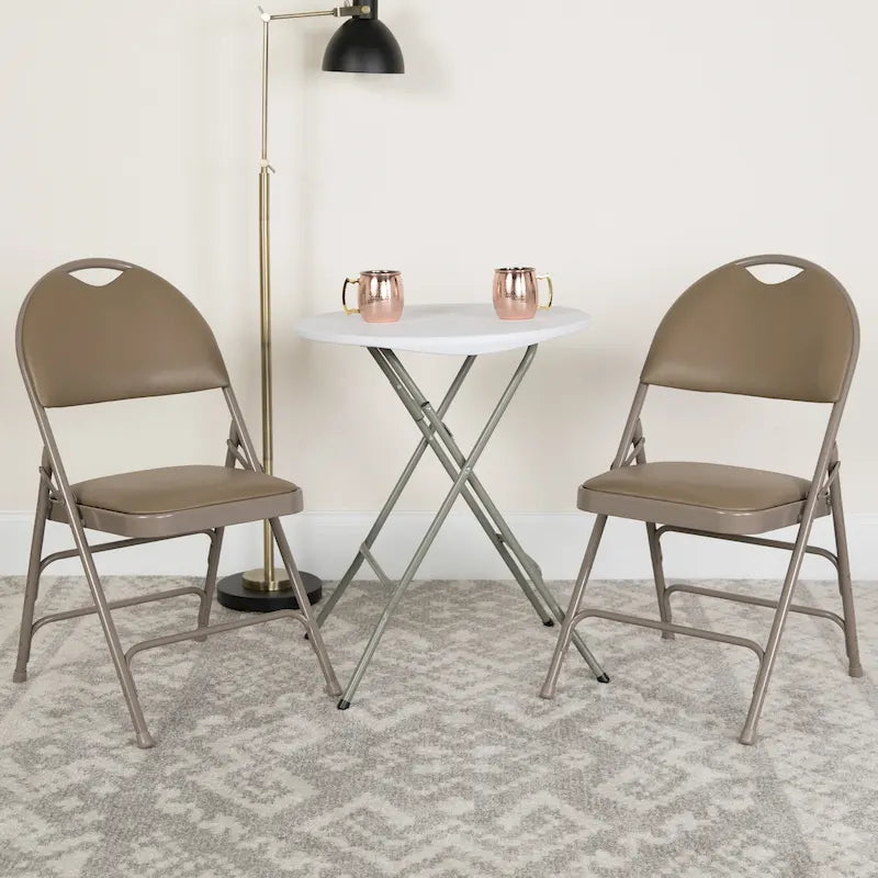 2 Pack Extra Large Ultra-Premium Triple Braced Folding Chair
