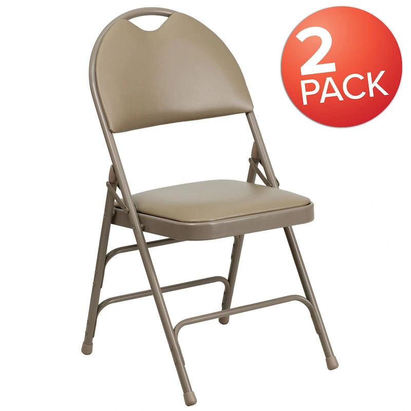 2 Pack Extra Large Ultra-Premium Triple Braced Folding Chair