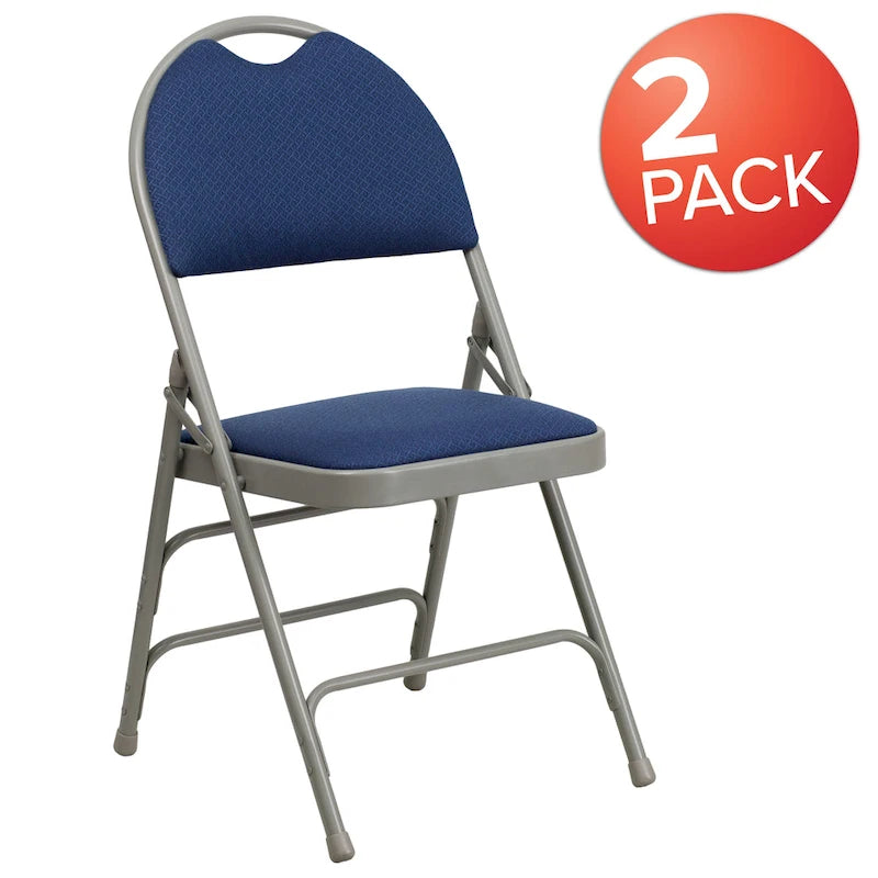2 Pack Extra Large Ultra-Premium Triple Braced Folding Chair