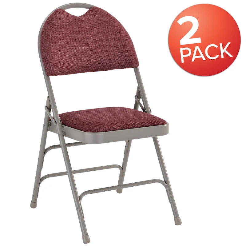 2 Pack Extra Large Ultra-Premium Triple Braced Folding Chair