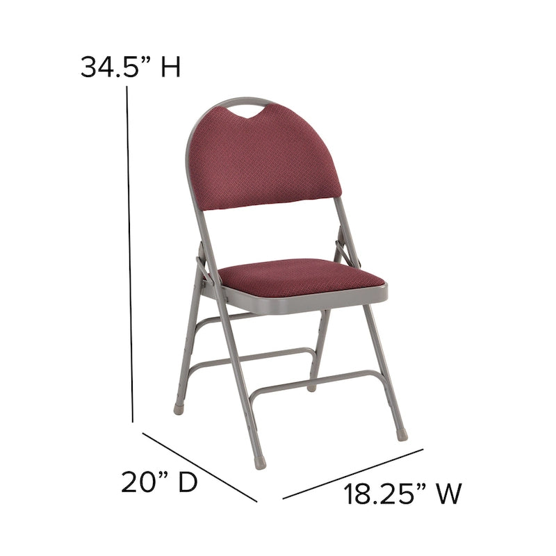 2 Pack Extra Large Ultra-Premium Triple Braced Folding Chair
