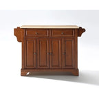 LaFayette Classic Cherry Natural Wood Top Kitchen Island - 18d x 51.5w x 36h