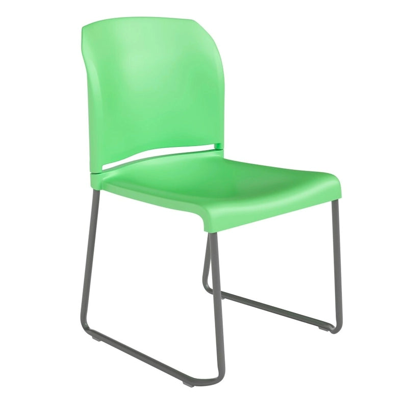 880 lb. Capacity Full Back Contoured Stack Chair with Powder Coated Sled Base