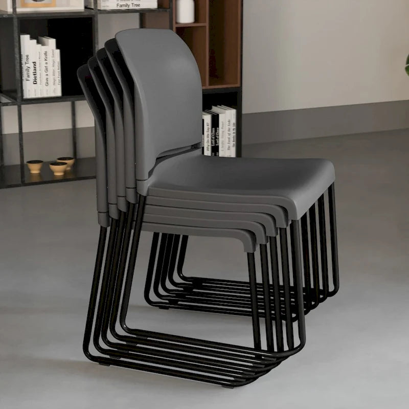 880 lb. Capacity Full Back Contoured Stack Chair with Powder Coated Sled Base
