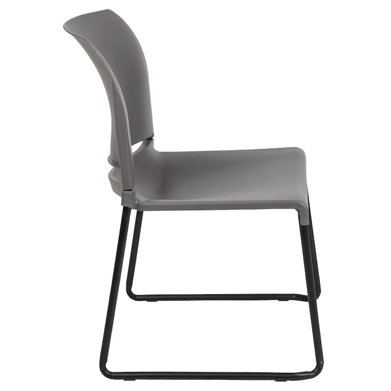 880 lb. Capacity Full Back Contoured Stack Chair with Powder Coated Sled Base