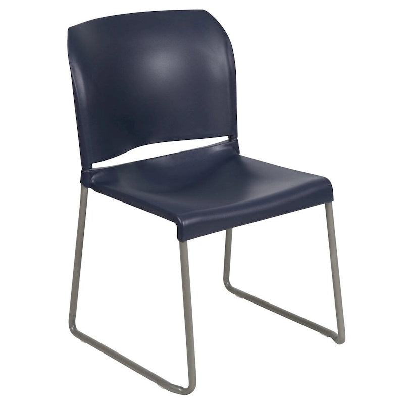 880 lb. Capacity Full Back Contoured Stack Chair with Powder Coated Sled Base