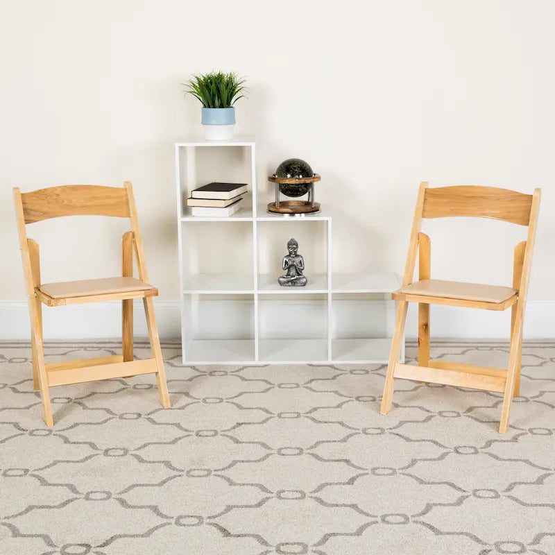 Vinyl-padded Wood Folding Chair (Set of 4)
