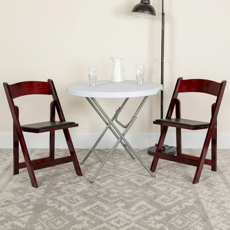 Vinyl-padded Wood Folding Chair (Set of 4)