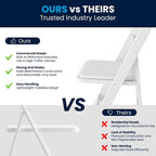 Wood Folding Chair with Vinyl Padded Seat (Set of 2)