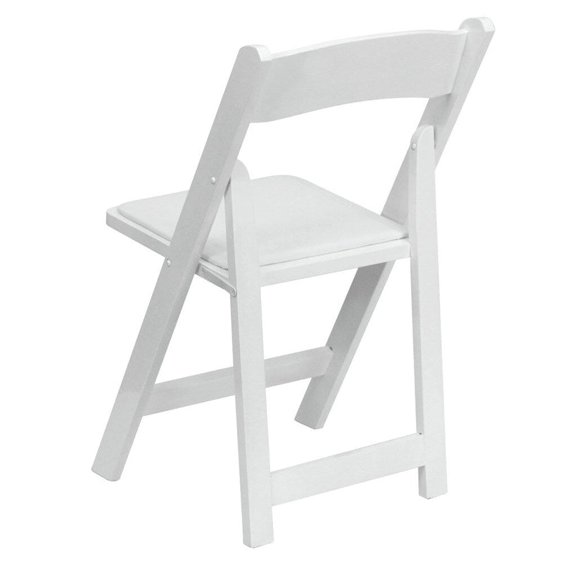 Wood Folding Chair with Vinyl Padded Seat (Set of 2)