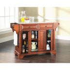 LaFayette Solid Granite Top Kitchen Island in Classic Cherry Finish - 18d x 51.5w x 36h