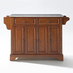 LaFayette Solid Granite Top Kitchen Island in Classic Cherry Finish - 18d x 51.5w x 36h