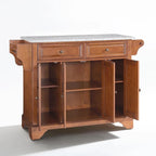 LaFayette Solid Granite Top Kitchen Island in Classic Cherry Finish - 18d x 51.5w x 36h