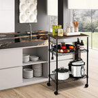 Metal Storage 3-Tier Rolling Kitchen Utility Cart