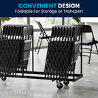 Set of 2 Metal Folding Chairs with Padded Seats