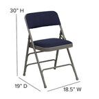 Set of 2 Metal Folding Chairs with Padded Seats