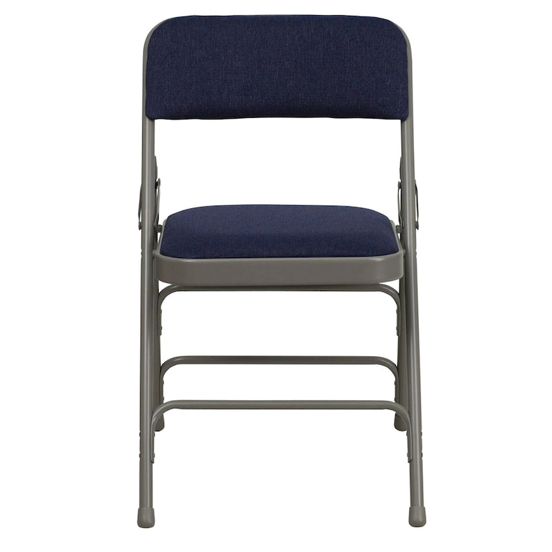 Set of 2 Metal Folding Chairs with Padded Seats
