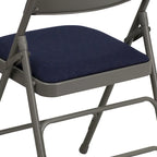 Set of 2 Metal Folding Chairs with Padded Seats