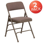 Set of 2 Metal Folding Chairs with Padded Seats