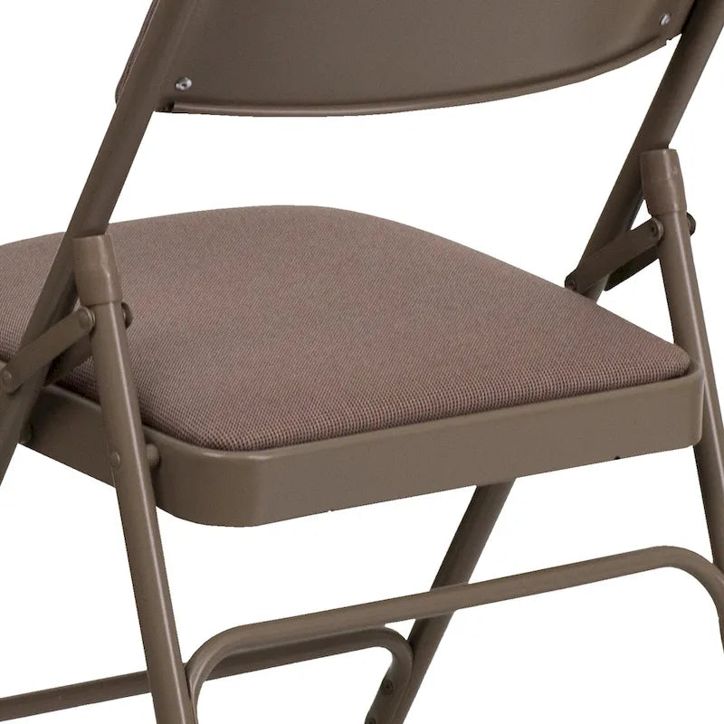 Set of 2 Metal Folding Chairs with Padded Seats