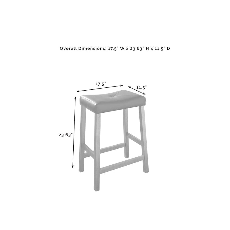 Julia Island with Upholstered Saddle Stools - 51d x 50w x 36h