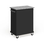 Crosley Compact Gray Granite Top Cart/ Island in Black Finish - 18d x 31w x 35.5h