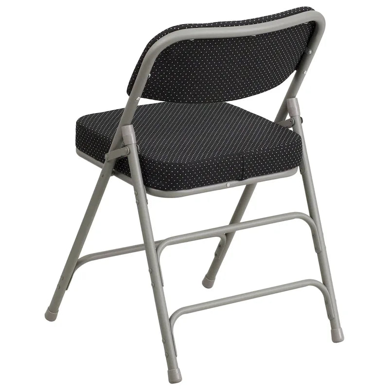 4 Pack Curved Triple Braced & Hinged Fabric Upholstered Metal Folding Chair